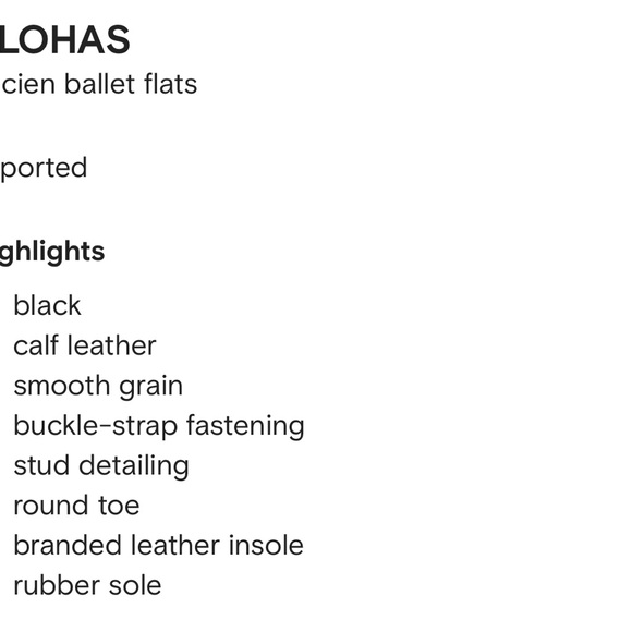 Alohas Lucien Black Leather Ballet Flats with silver studs! Size US 9/EUR 40-NEW - Picture 10 of 11